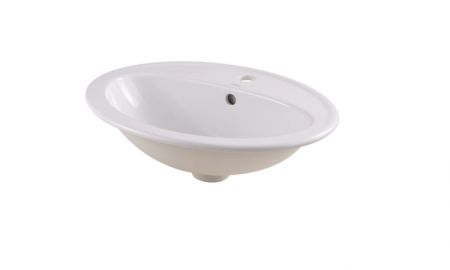 Lavoar oval, alb, 53.5 x 41 cm, pentru blat, Cersanit Turso [1]