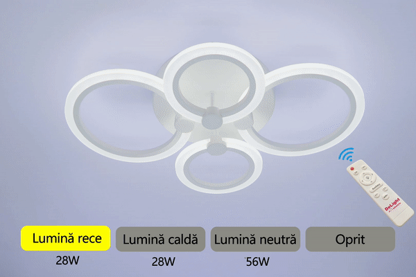 LUSTRA LED CERCURI 56W CU 4 BRATE 3 CULORI+IR 580mm x 90mm [2]