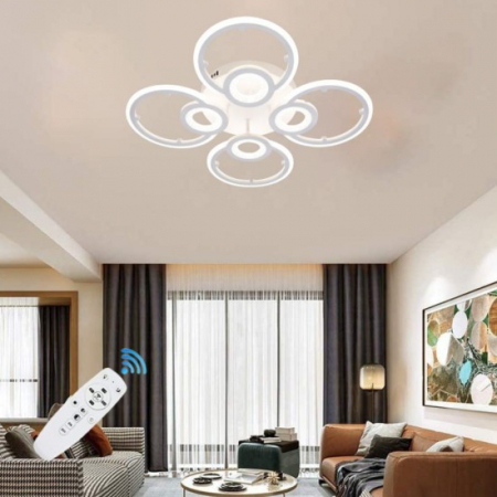 Aplice și plafoniere - LUSTRA LED JUNO 96W CU 8 BRATE 3 CULORI+IR