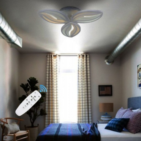 Aplice si plafoniere - LUSTRA LED LIVING 50W 3 BRATE 3 CULORI+IR 480mm x 85