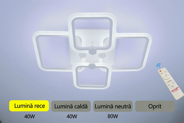 LUSTRA LED PATRATE 80W CU 4 BRATE 3 CULORI+IR 600x120mm [1]
