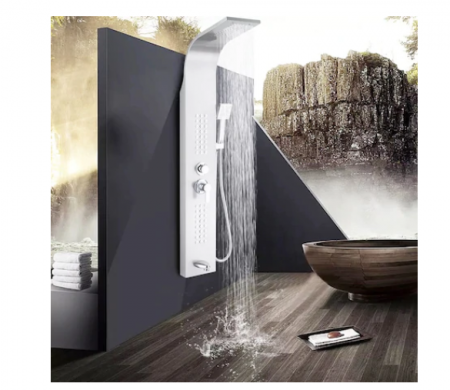 Panou de dus Fixa si Para mobila Starke, 5 Functii, Inox SUS304, Alb, LYP-002 [1]