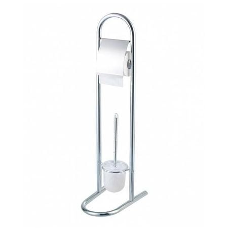 Casă & Grădină - Perie wc,Frandis, Suport pentru hartie igienica, Metal,Crom, 16 x 29 x 79 cm