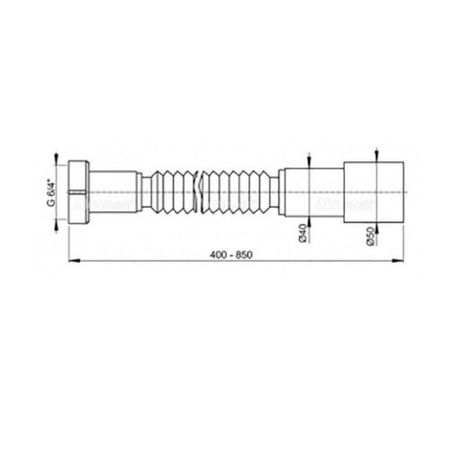 Racord flexibil 1,1/2″ x 40/50 Ani Plast, piulita din plastic + ventil chiuveta cu sita din otel inoxidabil ,A33 [2]