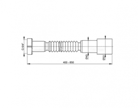Racord flexibil 1,1/4″ x 32/40 Ani Plast, piulita din plastic + ventil chiuveta cu sita din otel inoxidabil ,A33 [2]