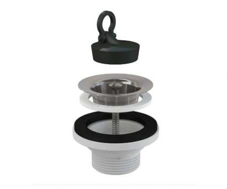 Racord flexibil 1,1/4″ x 32/40 Ani Plast, piulita din plastic + ventil chiuveta cu sita din otel inoxidabil ,A33 [1]