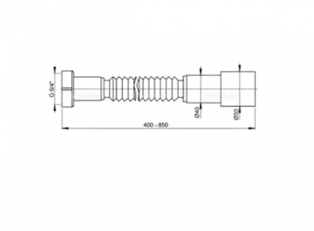 Racord flexibil fara ventil, 1,1/4″ x 32/40 Ani Plast,cu piulita din plastic [1]