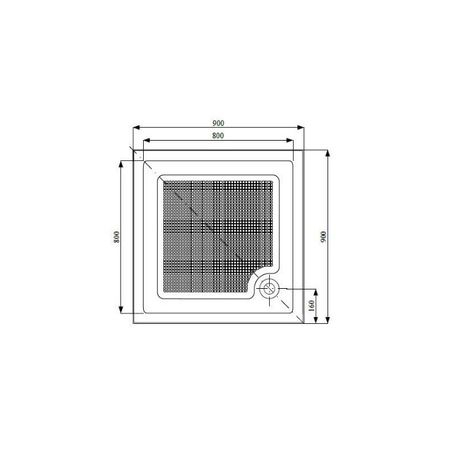 Cadita de dus,Tempo Line,patrata,90 X 90 cm,Acril,Amprenta antiderapanta,alba [2]