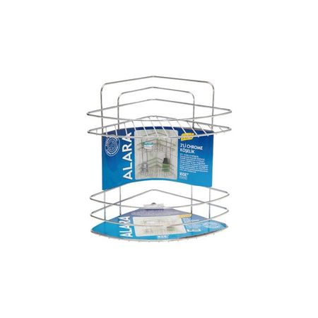 Suporturi si accesorii de baie - Etajera baie 2 niveluri,colt,Raulconstruct, 21x21x35,cromat