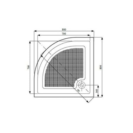Cadita de dus,Tempo Line,semirotunda,90 X 90 cm,Acril,Amprenta antiderapanta [1]