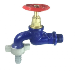 Sanitare - Robinet dublu serviciu Kruger, cu obertain, din fonta, diametru 1/2"