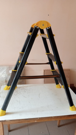Scara metalica dubla 3 trepte, vopsita, negru [3]