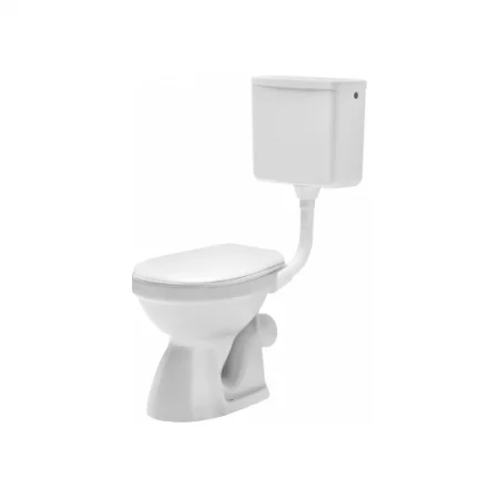 Vase de toaletă - Set 3 componente Vas Toaleta, Easil, Iesire Laterala, Ceramica sanitara, Capac wc, Rezervor wc Beta expert, Racord manson, Sistem fixare pardoseala , 38,5 X 36,5 X 48,5