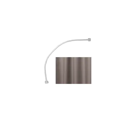 Suporturi si accesorii de baie - Set bara dus semirotunda, pe colt 90 x 90 cm,cu perdea dus 180X180 cm, Maro Inchis
