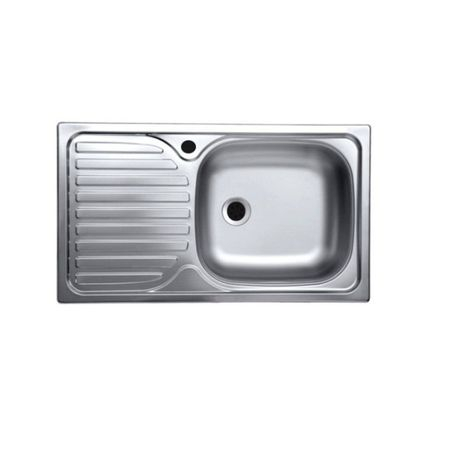 Set chiuveta blat plus baterie lebada flexibila si sifon mare 9 cm ,inox,cuva dreapta ,Raulconstruct ,42x76 cm,anticalcar cu izolatie,preaplin [1]