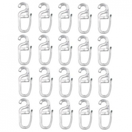 Set de 100 carlige perdele pentru inel, plastic, alb [1]