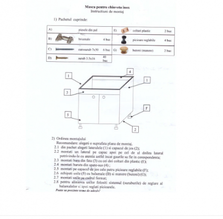 Set ,Masca Chiuveta Stejar , 80 cm X 50 cm X 80 cm, Chiuveta inox ,Baterie lebada flexibila si Sifon scurgere G207EU [3]