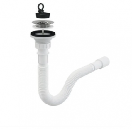 Set ,Masca Chiuveta Stejar , 80 cm X 50 cm X 80 cm, Chiuveta inox ,Baterie lebada flexibila si Sifon scurgere G207EU [2]
