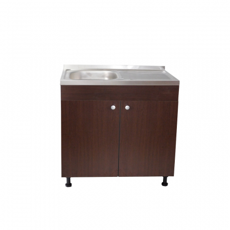 Set, Masca Chiuveta Wenghe, 80 cm X 50 cm X 80 cm, Chiuveta inox, Baterie bucatarie TL si Sifon scurgere [3]