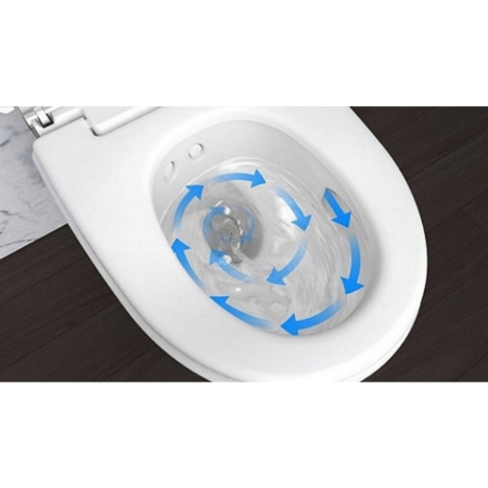 Set vas WC Geberit AquaClean Mera Comfort Rimfree suspendat cu capac soft-close electric cu functie de bideu, 39x59 cm, crom [2]
