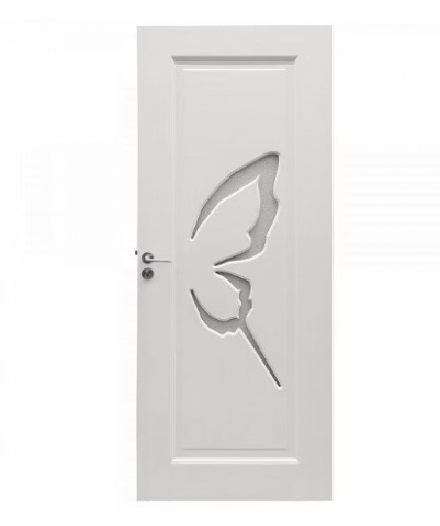 Usi interior - Usa de interior din lemn cu geam BestImp B02-68-V, stanga / dreapta,alb, 203 x 68 cm