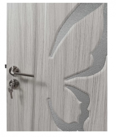 Usa de interior din lemn cu geam BestImp B02-88-N, stanga / dreapta, argintiu, 203 x 88 cm [1]