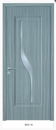 Amenajari interioare - Usa de interior din lemn cu geam BestImp B03-68-N, stanga/dreapta, gri, 203 x 68 cm, toc reglabil