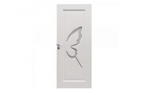 Amenajari interioare - Usa de interior din lemn cu geam BestImp B04-68-V, stanga/dreapta, alb, 203 x 68 cm, toc reglabil