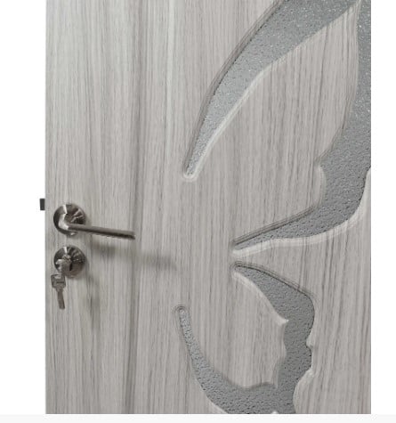 Usa de interior din lemn cu geam BestImp B04-68-N, stanga/dreapta, Gri, 203 x 68 cm, toc reglabil [1]