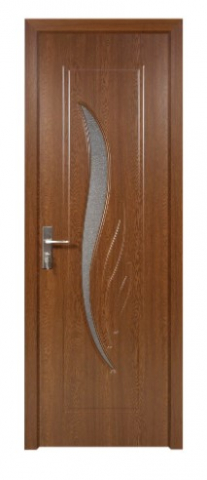 Usi interior - Usa de interior din lemn cu geam BestImp F03-68-S, Stejar Inchis stanga/dreapta, 203 x 68 cm
