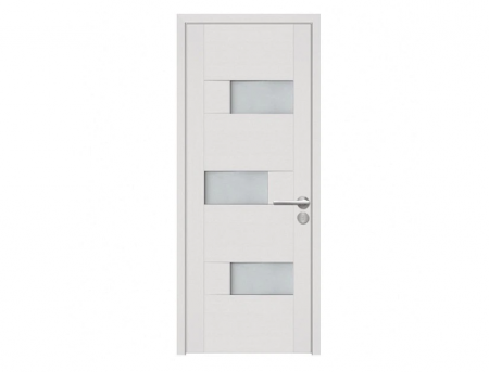 Amenajari interioare - Usa de interior din lemn cu geam BestImp G6-88-E, stanga/dreapta, alb, 203 x 88 cm, toc reglabil