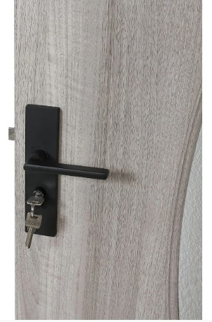 Usa de interior din lemn cu geam, SuperDoor F03-68-L, stanga / dreapta, gri, 68 x 203 cm [1]