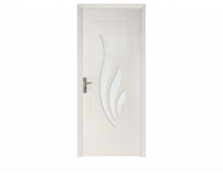 Amenajari interioare - Usa de interior, din lemn, cu geam, SuperDoor F03-88-A, stanga/dreapta, alb, 203 x 88 cm