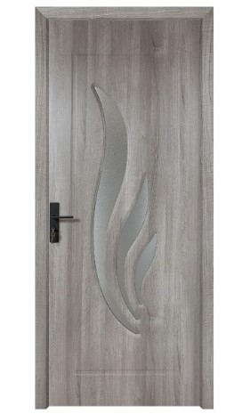 Usi interior - Usa de interior din lemn cu geam, SuperDoor F03-88-L, stanga / dreapta, gri, 88 x 203 cm