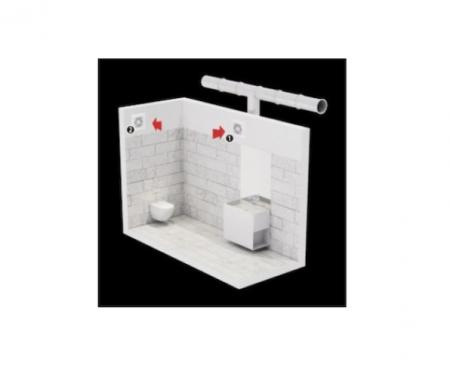 Ventilator baie 100WP, Versiune cu snur on/off, Debit 100mc/h, Diametru Ø100mm,158 X 158 mm [2]