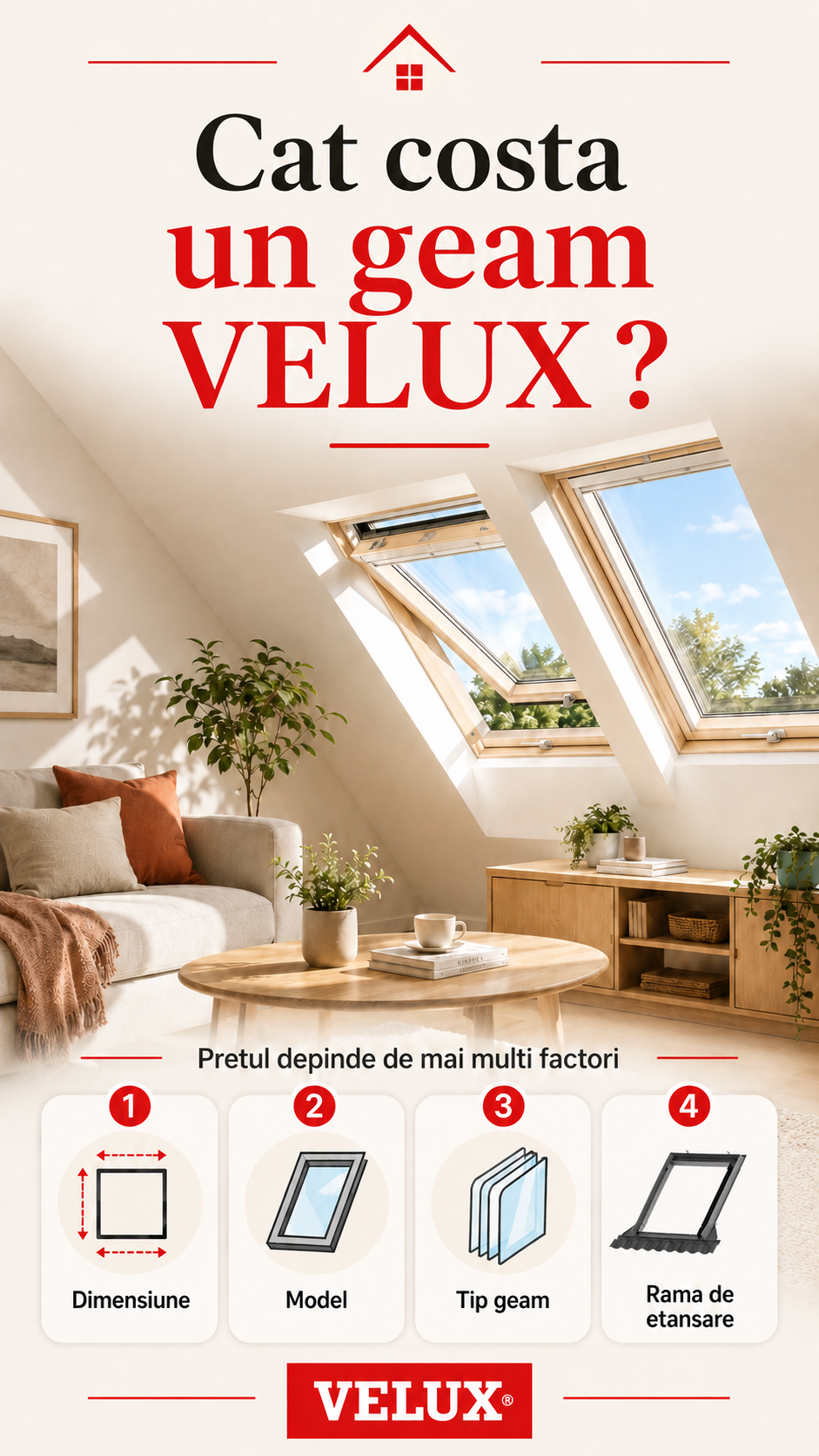 Cat costa un geam VELUX ?