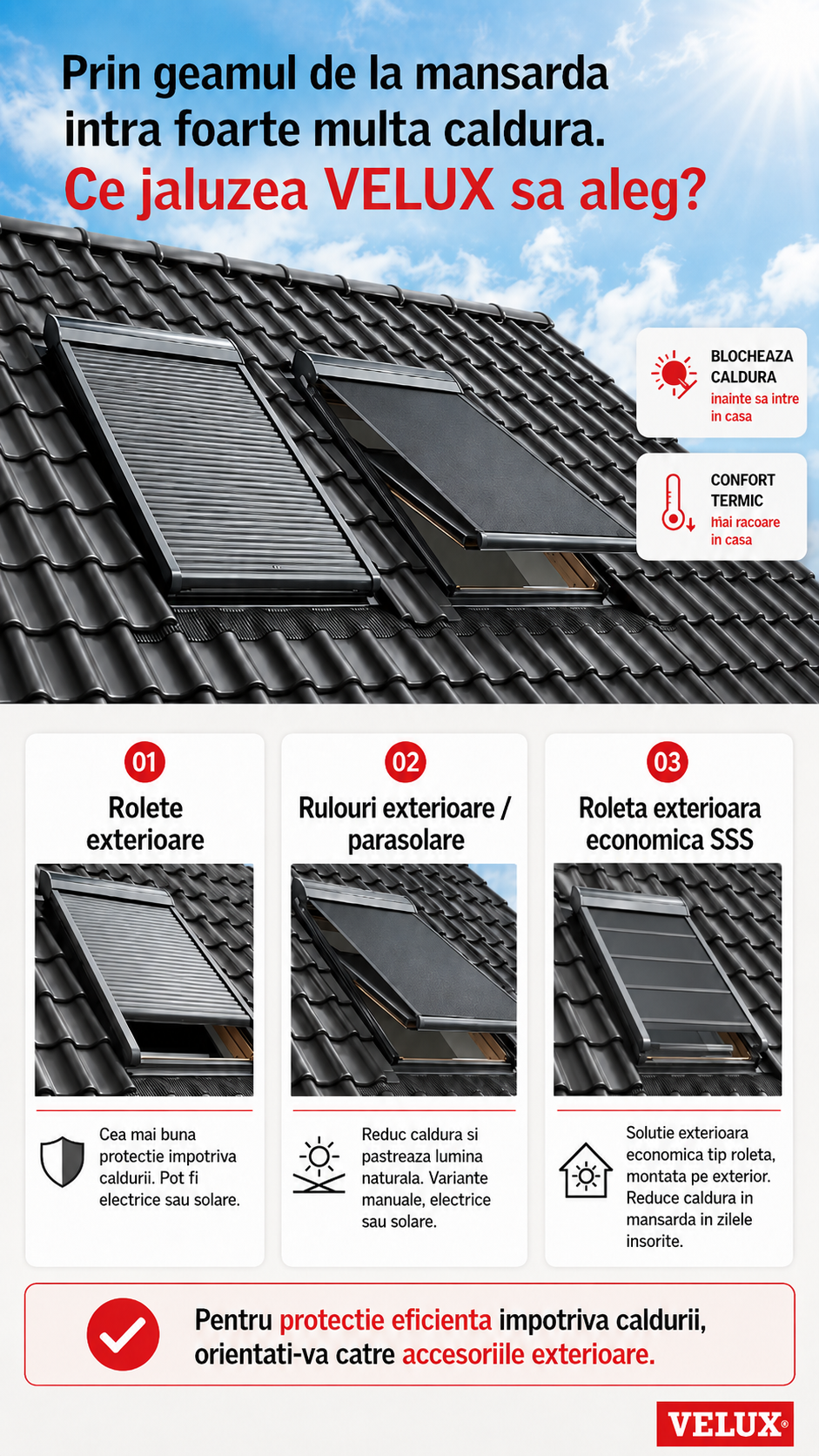 Ce jaluzea VELUX sa aleg ?