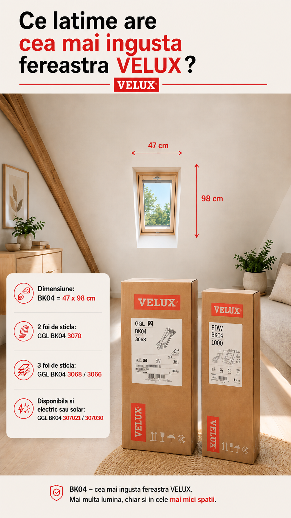 Cea mai ingusta fereastra VELUX