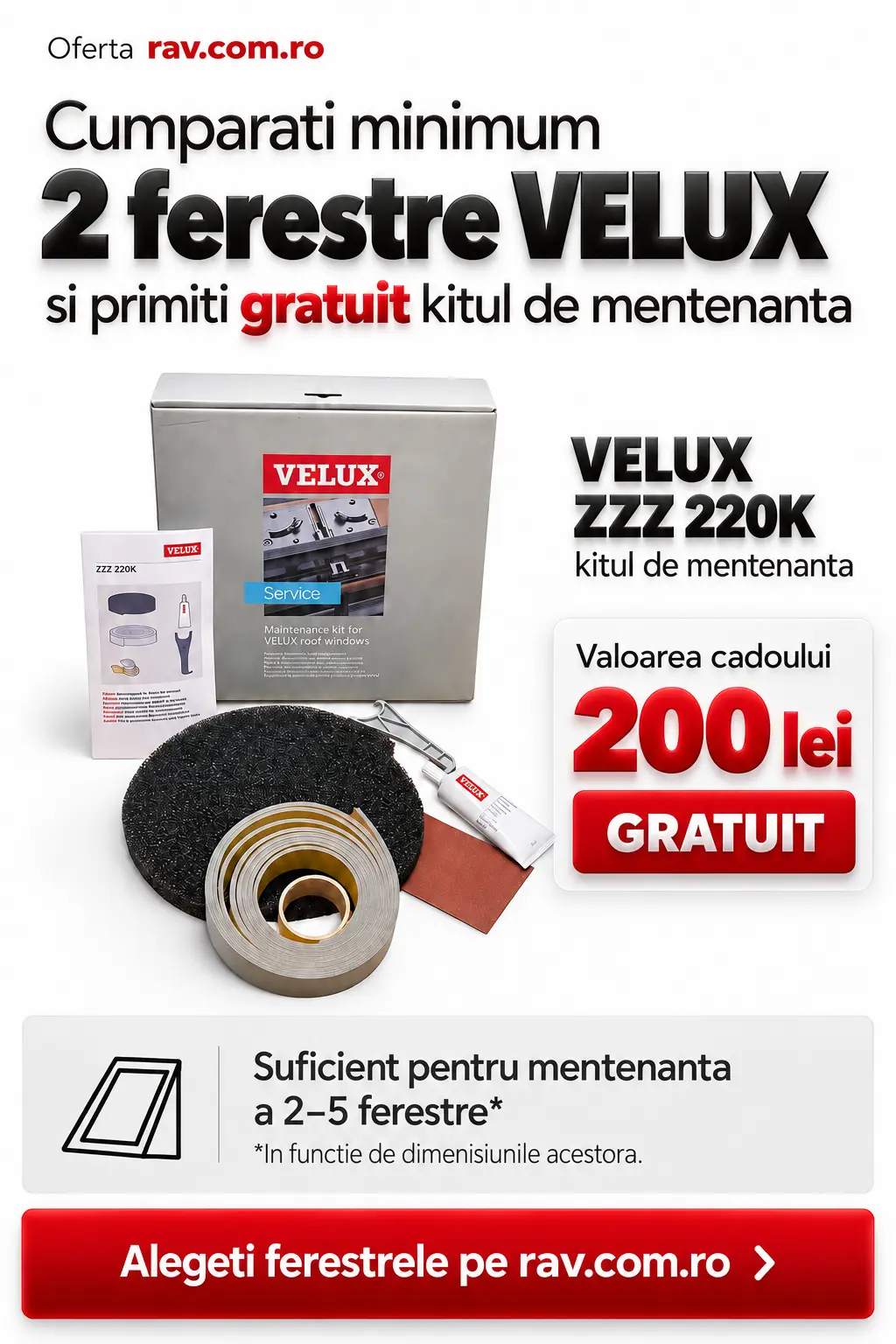 Kit de mentenanta VELUX ZZZ 220K Gratuit
