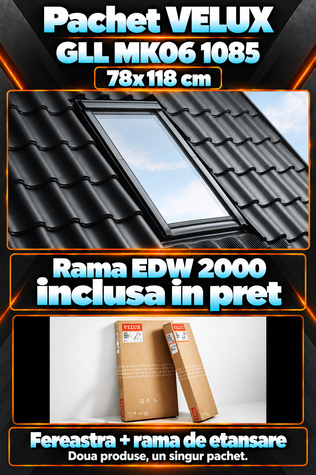 Fereastra VELUX 78X118 pentru case eficiente energetic