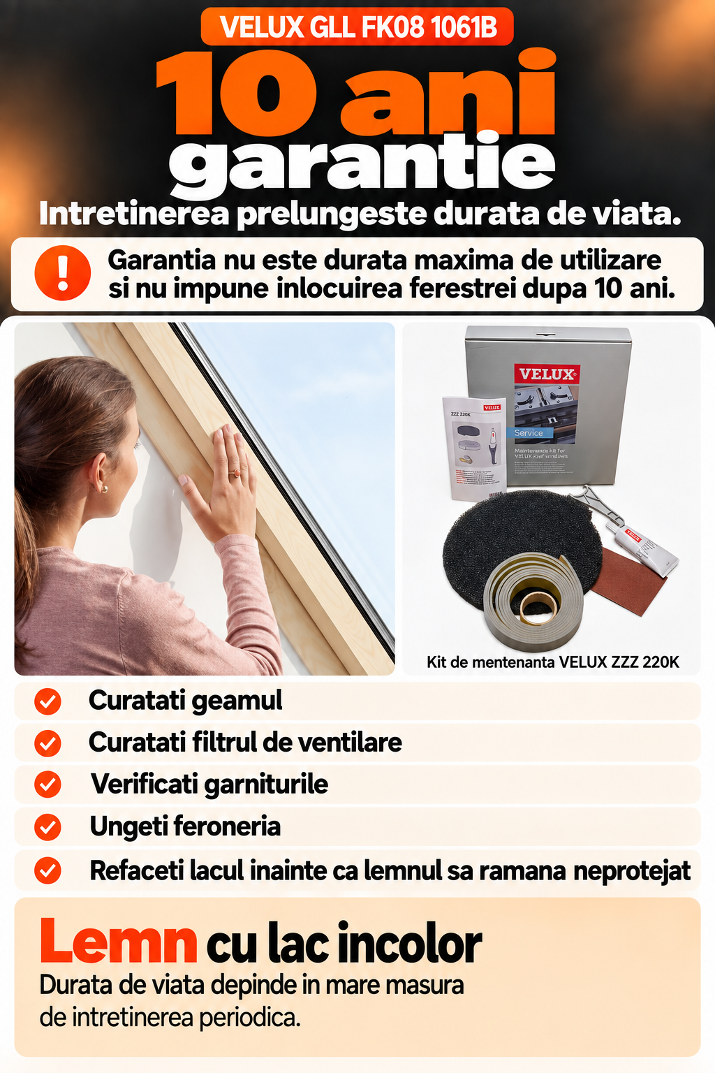 Fereastra VELUX GLL FK08 1061B are 10 ani garantie