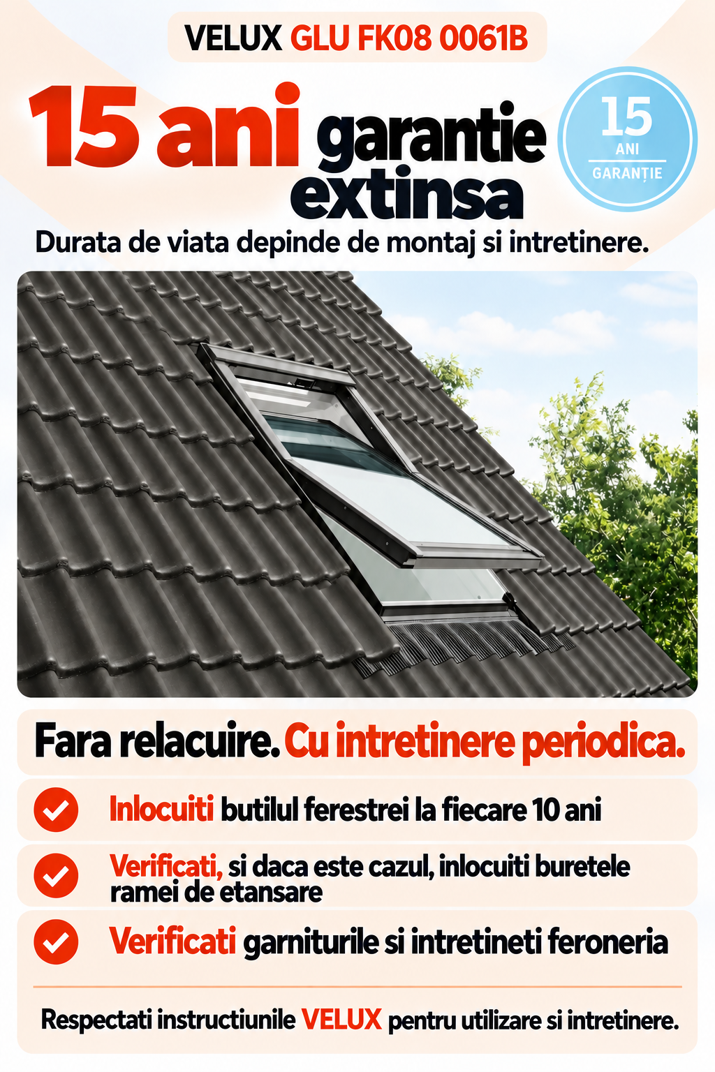 Ce contine pachetul format din fereastra VELUX GLU FK08 0061B si rama de etansare EDW 2000