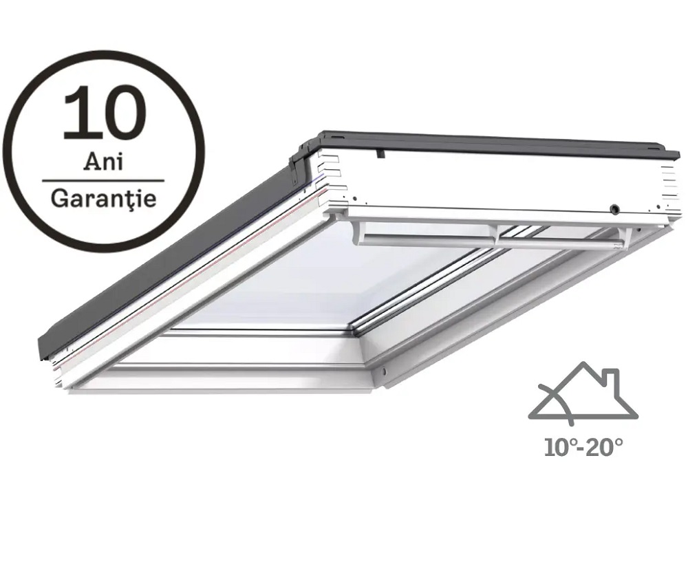 Fereastra VELUX pentru acoperisuri cu panta de 10 grade