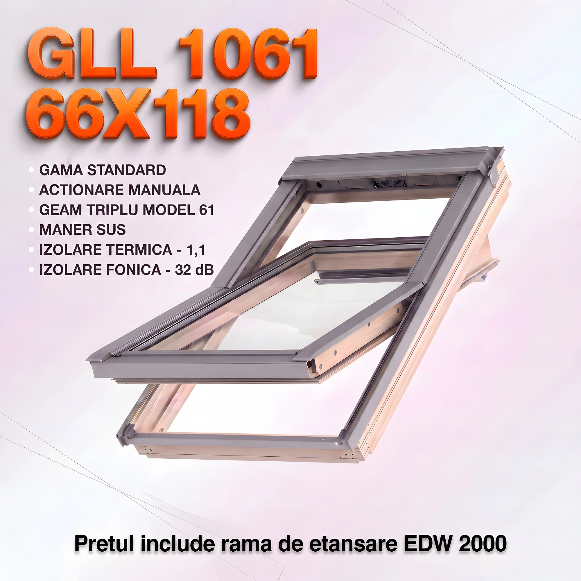 Fereastra VELUX GLL 66X118 1061 + Rama EDW 2000 - Rav Construct Company [2]