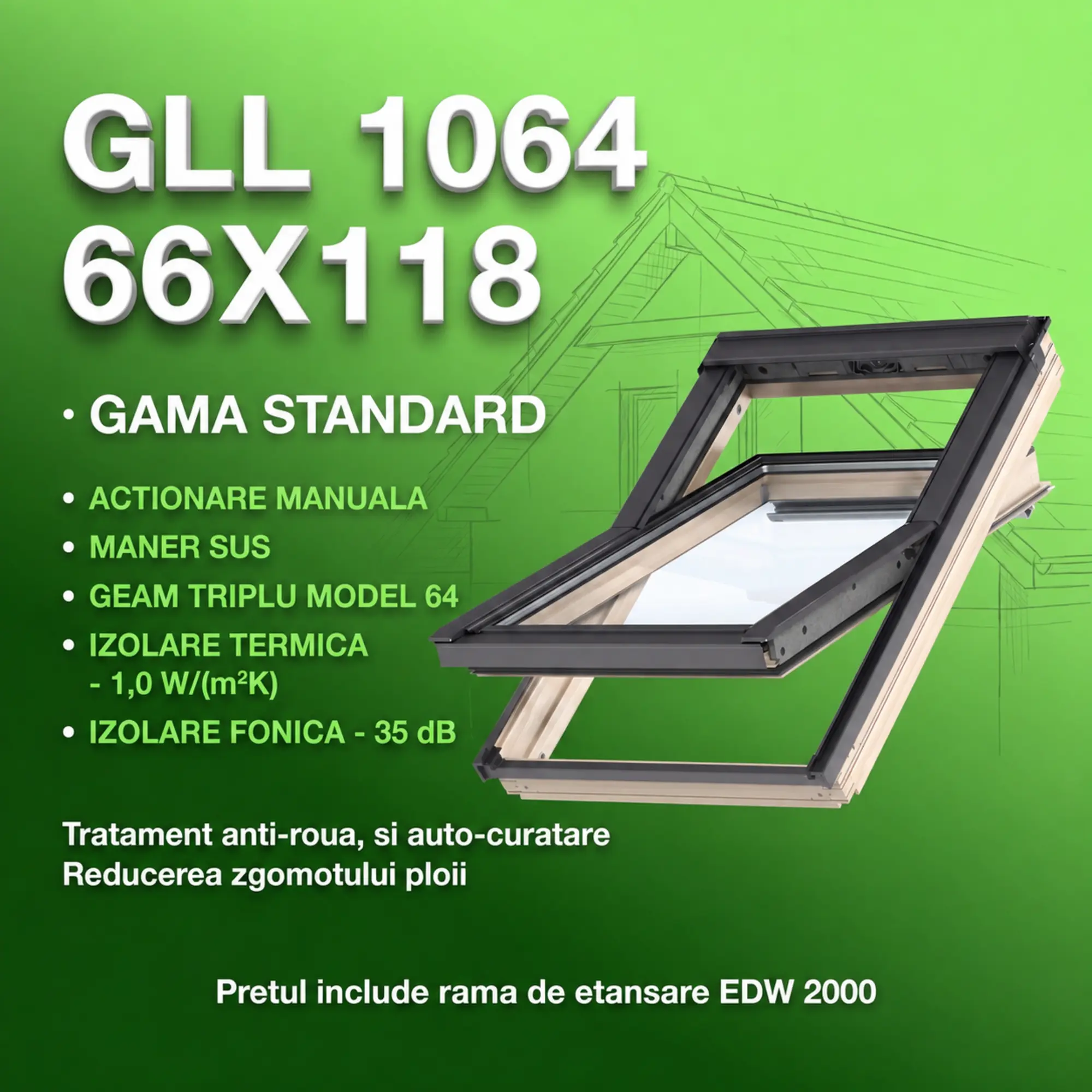 Geamuri VELUX 66X118 - Geam VELUX 66X118 eficient energetic