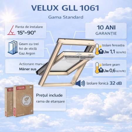Ferestre VELUX Gama Standard - Fereastra VELUX GLL 1061