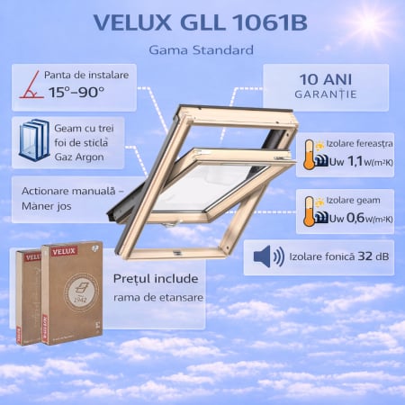 Ferestre VELUX Gama Standard - Fereastra de mansarda VELUX GLL 1061B