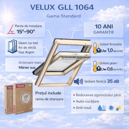 Ferestre VELUX Gama Standard - Fereastra VELUX GLL 1064