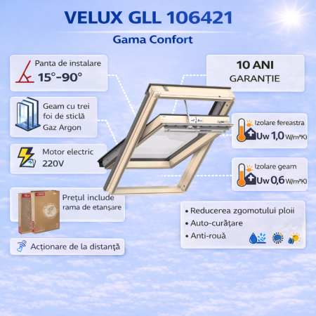 Ferestre de mansarda VELUX - Fereastra electrica VELUX GLL 106421