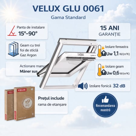 Fereastra de mansarda pentru baie - VELUX GLU 0061